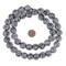 The Bead Chest Terracotta Black & White Scratch Beads 16mm Black and White Round Clay Large Hole 24 Inch Strand